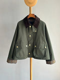 FOESCE 25 Early Spring New Product Barn Style, Wax free Hunting Dress, Collar Short Coat, Retro Classic plaid Jacket, Work Clothes Wind