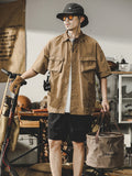 Techwear Cargo Shirts Men Short Sleeve Tops Men's Clothing Casual Quick Drying Summer Japanese Streetwear Hip Hop