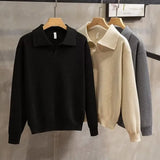 Men's Autumn Winter New High-end Feeling Trendy Knitted Polo Shirt Long Sleeve Pullover Sweater For Casual Wear