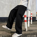 FOESCE Korean Fashion Classic Jeans Men's Four Seasons Loose Straight Wide Leg Pants Street Hip-Hop Baggy Student Unisex Pants