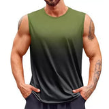FOESCE 2025 Summer Fashion Tank Top Men Gradient Color Loose Sports Vest Male Quick drying Sleeveless undershirt men Tops Running Vest