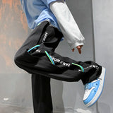 FOESCE Ice silk pants fashion brand men's summer thin design shorts straight tube loose vertical feeling ins high street sports and