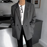 FOESCE Korean-style Blazers Men Leisure Trendy Loose One Button Suit Jackets Male Daily Streetwear All-match Simple Suit-tops 4 Colors