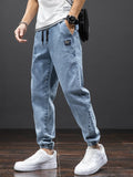 Foesce Spring Summer Black Blue Cargo Jeans Men Streetwear Denim Jogger Pants Men Baggy Harem Jean Trousers Plus Size 6XL 7XL 8XL