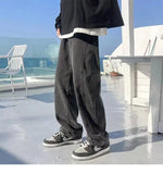 FOESCE Summer thin men's fashion famous brand versatile loose straight Summer wide leg pants clothes streetwear hiphop denim New 2025