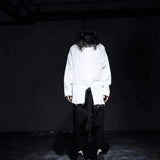 FOESCE Men Summer Black Linen Harem Pants Nightclub Stage Baggy Trousers With Rope Belt Mens Gothic Punk Hip Hop Joggers Street Wear