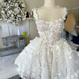FOESCE Cathy White Mini Tulle Prom Dresses Spaghetti Strap فساتين السهرة Customized Sleeveless Princess Flowers Vestidos De Noche 2025