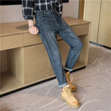 FOESCE 2025 Spring Jeans Men's High quality Classic Slim Straight Trousers Fashion Stretch Cotton Casual Denim Pants Brand Clothes