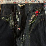 FOESCE Y2K Floral Baggy Denim Pants Patchwork Blossom Embroidery Streamlined Seams Streetwear Hip Hop Retro Goth Unisex Oversized Jeans
