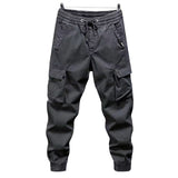 FOESCE Cargo Pants for Mens Elastic Casual Trousers Zipper Multi-Pocket Joggers