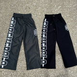 Foesce American Street Y2K Harajuku Woven Sweatpants Men's Summer Trend Oversized Letter Embroidered Trousers Trendy Campus Couple Wear