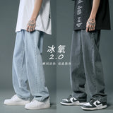 FOESCE Summer thin men's fashion famous brand versatile loose straight Summer wide leg pants clothes streetwear hiphop denim New 2025