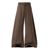 FOESCE Men Trousers Rivet Arc Deconstructed Casual Pants Streetwear Niche Campus Baggy Wide-Leg Pants Old Money Men'S Clothing 2025 New