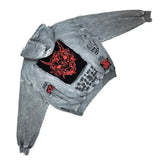 FOESCE hoodiey2k  Women's sweatshirtsHoodie Sweatshirt Men's Hip Hop Letter Vintage Skull Pattern Print Oversized Hoodie Jacket Clothin