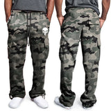 FOESCE New casual men's fitness drawstring elastic waist solid color workwear pocket pants sweatpants fashion sports pants