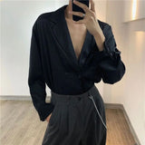 FOESCE 2025 Men Casual Shirt Solid Color Lapel Button Long Sleeve Fashion Tops Streetwear Loose Leisure Camisa Masculina S-2XL