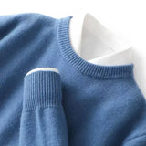 Autumn/Winter Pullover Men's Business Cashmere Round Neck Knitted Woolen Pullover Sweater Warm Long Sleeve High Quality Sweater