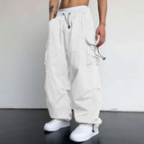 Y2K Streetwear Cargo Pants Men Casual Vintage Baggy Wide Leg Straight Trousers Jogger Big Pockets Oversize Overalls Sweatpants