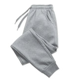 FOESCE Mens Casual Pants Autumn Winter Fleece Sweatpants Men Running Jogger Sports Gym Trousers Fashion Solid Color Workout Long Pants