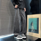 FOESCE 2025 Trend Streetwear Men Ethnic Pattern Printed High Street Hip Hop Sweat Pants Men Oversized Unisex Casual Vintage Baggy Pants