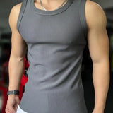 FOESCE New Men's Casual Tank Top Summer Fitness Training Elastic Base Layer 2025 Sleeveless Sports Vest bodybuilding gym t shirt men