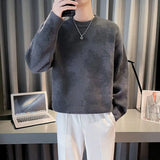 FOESCE Men's Clothing Tie Dye Sweaters Chic Vintage Autumn Winter Youthful Vitality Loose Casual O-Neck Long Sleeve Knitted Pullovers