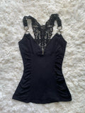 FOESCE Women Crop Top Girls 2000s y2k Clothes Vintage Punk Streetwear Lace Sexy Backless Slim Sling Tank Summer Coquette Camis Female