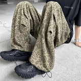 Leopard New Man Pants Work Wear Straight Mens Trousers Clothing Streetwear Mens Track Pants 3XL 2024 Autumn New