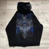 Foesce Crew Neck Sweatshirt Men Casual Hoodie High Street Print Design Patterns Suitable for Fall and Summer  Gothic Zipper Cardigan