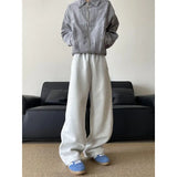 FOESCE 2025 Spring NEW Loose Casual pants man Solid baggy trousers Unisex Wide leg pants Fashion trend youth skateboard pants male