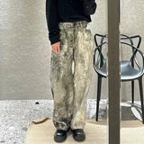 FOESCE Camouflage Speckled Digital Printed Jeans for Men and Women Straight Casual Baggy Denim Trousers Ropa Hombre Loose Cargo Pants