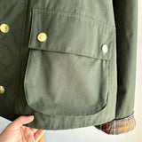 FOESCE 25 Early Spring New Product Barn Style, Wax free Hunting Dress, Collar Short Coat, Retro Classic plaid Jacket, Work Clothes Wind