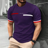 FOESCE Fashion Summer 3D Stripe Letter Print Men's T Shirt Hip Hop Trend Harajuku Streetwear Casual O-neck Oversized T-shirts Men Tops