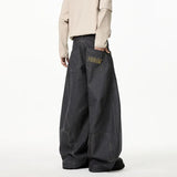 FOESCE American Baggy Denim Pants Men Scimitar Wide Leg Hip Hop Jeans Man Retro High Street Mens Casual Pants Streetwear Y2K Trousers
