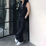 FOESCE Mens Y2k Functional Multi-Pocket Casual Hooded Vest 2025 New Genderless Fashion Loose Solid Color Sleeveless Tank Top Unisex