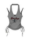 FOESCE 2025 Summer Gyaru Hot American Vintage Crop Top For Women 2025 Graphic Fashion Halter Tops 2000s Streetwear Sexy High Street