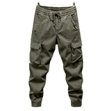 FOESCE Cargo Pants for Mens Elastic Casual Trousers Zipper Multi-Pocket Joggers