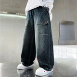 FOESCE Boys' pants in spring and autumn, middle-aged and middle-aged, boys' jeans, handsome and versatile, boys' pants, casual