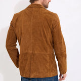 FOESCE Men's Suede Jacket Men's Dress Jackets for Suit Elegant Clothes Man New in Coats and Jackets Mens Suits Luxury Man Coat Blazers