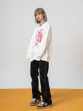 FOESCE  New Factor American High Street Washed Jeans Black Slight Rao Fashion Casual Design Pants