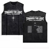 FOESCE 2025 Ateez Europe Tour Towards The Light Tops Men Women's Clothing Korean Fashion Hip Hop T-shirt Cotton Vintage Washed Tank Top