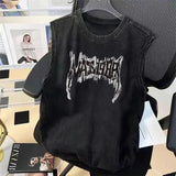 FOESCE Street Cycling Vest Men's Pure Cotton Vest Summer New Sleeveless Washed Old Ruffian Handsome Trend Retro American Vest Clothes