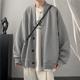 Men Cardigan V-neck Cardigan Hoodie Men Fashion Style Spring and Autumn New Lazy Wind Loose Casual Jacket Men Coat