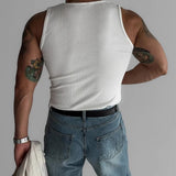 FOESCE Mens Shaping Stretch Knit Vest Genderless 2025 New Fitness Sports Tight Breathable Sweat-Absorbent Solid Color Tank Top Unisex