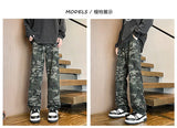 FOESCE Jeans Men straight Pants patchwork male jean camouflage Loose Fit Patchwork Streetwear Men's Trousers Denim Large size Hip Hop