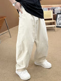 FOESCE Summer pants, men's minimalist and niche design, casual pants, men's three-dimensional cutting, large pockets, wide legs, curved
