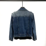 American Style Retro Jacket Men's New Design Zipper Denim Jacket Blue Washed Stand Collar 2024 Spring men padded Y2K Outwear