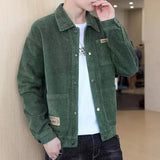 Men's Corduroy Jacket Spring Autumn New Style Trendy Wearin Casual Loose Fit Other Material Thin Clothing Length Regular