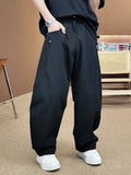 FOESCE Summer pants, men's minimalist and niche design, casual pants, men's three-dimensional cutting, large pockets, wide legs, curved