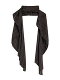 FOESCE Autumn Winter Women French Fashion Old Money Long Sleeve Striped Design Shirts With Scarf 2000s Aesthetic Blouses Elegant Korean